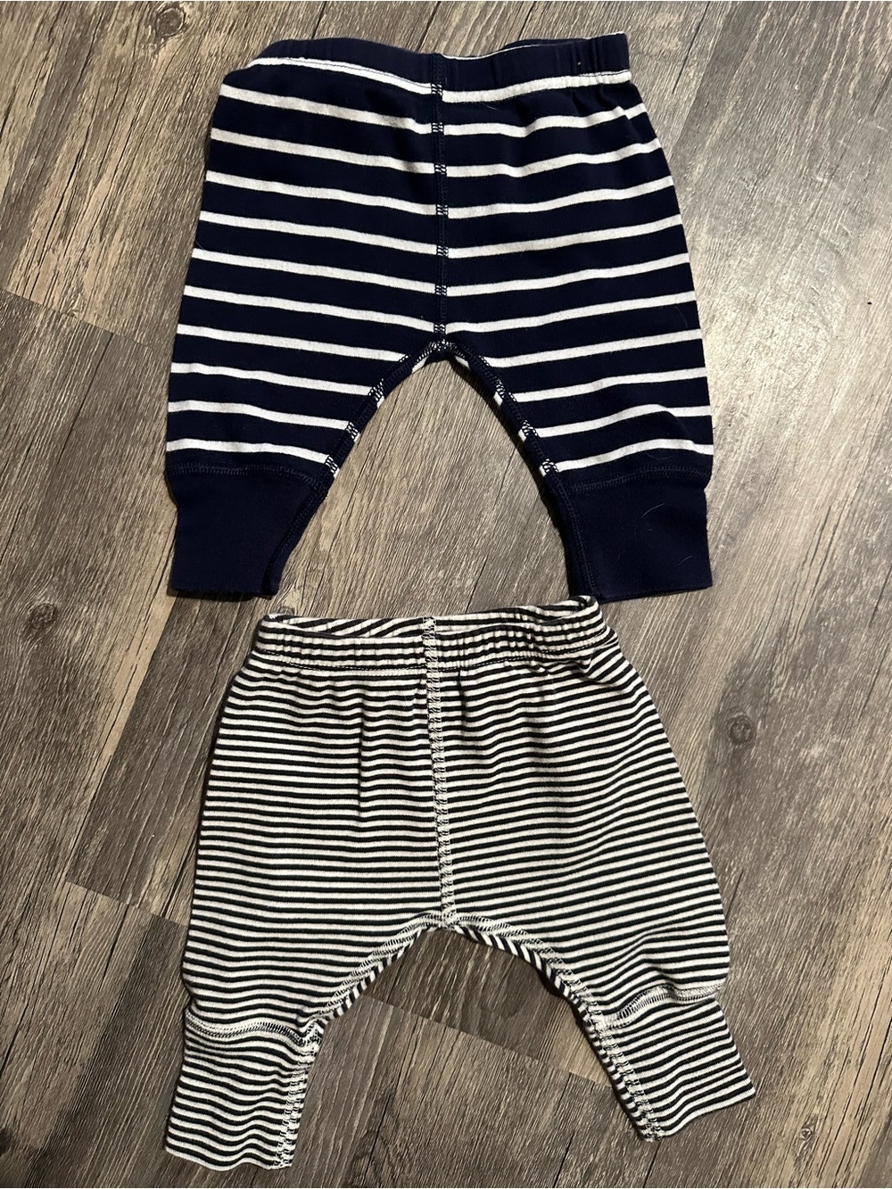 Hanna Andersson Navy and White Striped Baby Joggers - Set of 2